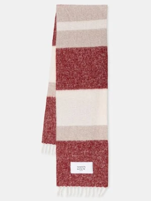 Maison Kitsuné szalik z dodatkiem wełny Alpaca Striped damski kolor bordowy wzorzysty PM06203WA0022