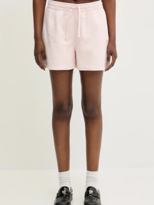 Maison Kitsuné szorty bawełniane Baby Fox Patch Regular damskie kolor różowy gładkie high waist MW01113KM0325