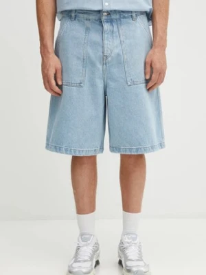 Maison Kitsuné szorty jeansowe Denim Workwear męskie kolor niebieski OM01403WD4009