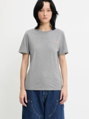 Maison Kitsuné t-shirt bawełniany Baby Fox Patch Regular Tee Shirt damski kolor szary MW00110KJ0008