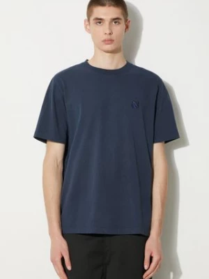 Maison Kitsuné t-shirt bawełniany Bold Fox Head Patch Comfort Tee Shirt męski kolor granatowy z aplikacją MM00127KJ0118