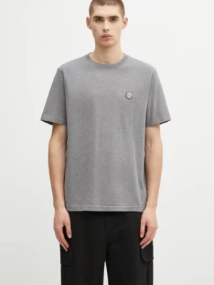 Maison Kitsuné t-shirt bawełniany Bold Fox Head Patch Comfort Tee Shirt męski kolor szary z aplikacją MM00127KJ0118