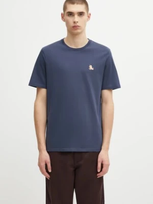 Maison Kitsuné t-shirt bawełniany Chillax Fox Patch Regular Tee Shirt męski kolor granatowy gładki LM00110KJ0008