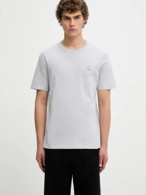 Maison Kitsuné t-shirt bawełniany Chillax Fox Patch Regular Tee Shirt męski kolor szary gładki LM00110KJ0008