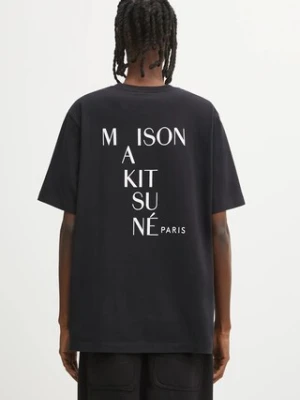 Maison Kitsuné t-shirt bawełniany Crossword Comfort męski kolor czarny z nadrukiem PM00112KJ7025