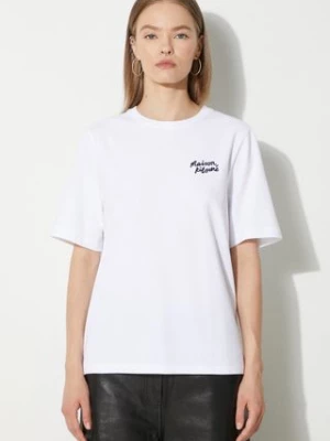 Maison Kitsuné t-shirt bawełniany Handwriting Comfort damski kolor biały MW00126KJ0119