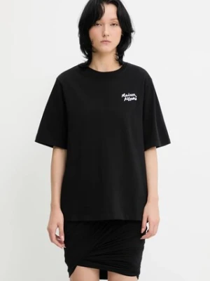 Maison Kitsuné t-shirt bawełniany Handwriting Comfort damski kolor czarny MW00126KJ0119