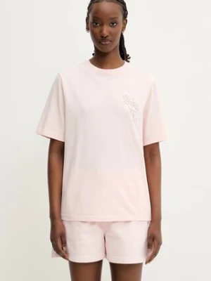 Maison Kitsuné t-shirt bawełniany Metallic Daisy Comfort damski kolor różowy OW00121KJ0119