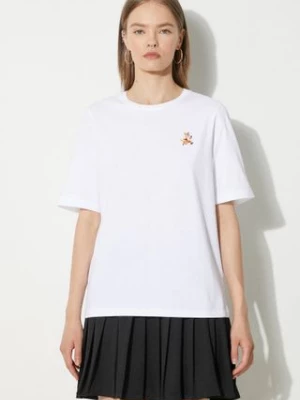 Maison Kitsuné t-shirt bawełniany Speedy Fox Patch Comfort Tee Shirt damski kolor biały MW00119KJ0008