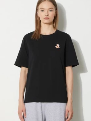 Maison Kitsuné t-shirt bawełniany Speedy Fox Patch Comfort Tee Shirt damski kolor czarny MW00119KJ0008