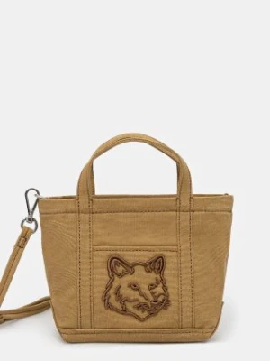 Maison Kitsuné torba Fox Head Mini Tote kolor zielony MW05106WW0107