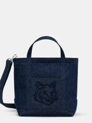 Maison Kitsuné torba Fox Head Small Tote kolor granatowy LW05103WD4020