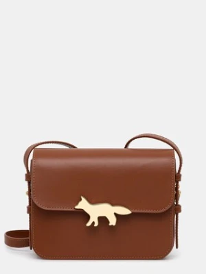 Maison Kitsuné torebka skórzana Edie Bag kolor brązowy NW05170LR0001