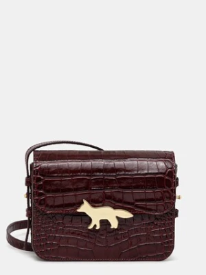 Maison Kitsuné torebka skórzana Edie kolor bordowy NW05170LR0045