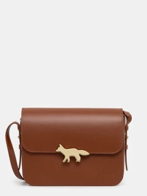 Maison Kitsuné torebka skórzana Edie Large kolor brązowy OW05171LR0001