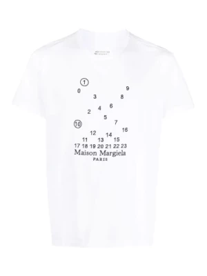 Maison Margiela, Biała koszulka z grafiką White, male,