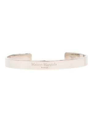 Maison Margiela, Grawerowany Logo Srebrny Bransoletka Gray, unisex,