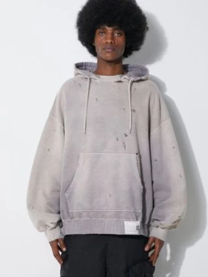 Maison MIHARA YASUHIRO bluza bawełniana Sun Faded Hoodie męska kolor beżowy z kapturem z aplikacją A12HD541