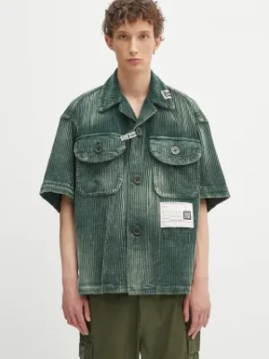 Maison MIHARA YASUHIRO koszula bawełniana Amateur Sewn S/S Shirts męska kolor zielony relaxed A14SH084