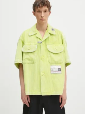 Maison MIHARA YASUHIRO koszula bawełniana Amateur Sewn S/S Shirts męska kolor zielony relaxed A14SH084