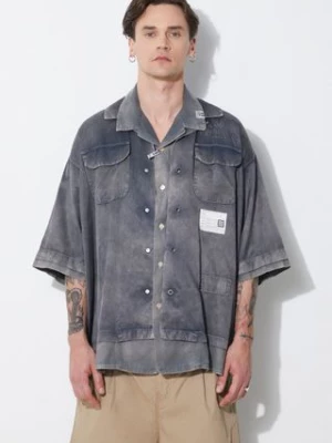 Maison MIHARA YASUHIRO koszula Rc Twill Double Layered S/S męska kolor szary relaxed A12SH071