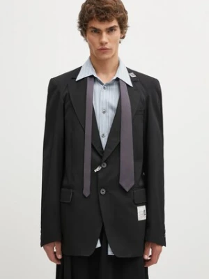 Maison MIHARA YASUHIRO marynarka z dodatkiem wełny LAYERED kolor czarny A15JK031