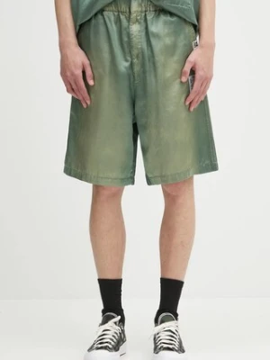 Maison MIHARA YASUHIRO szorty Aged Satin Shorts męskie kolor zielony J14PT143
