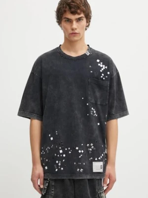 Maison MIHARA YASUHIRO t-shirt bawełniany EMBELLISHED BLEACHED męski kolor czarny z aplikacją A15TS631