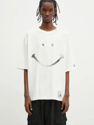 Maison MIHARA YASUHIRO t-shirt bawełniany Smily Face Printed Tee męski kolor biały z nadrukiem J14TS782