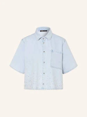 Maje Bluzka Jeansowa Z Kamieniami Ozdobnymi blau