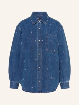 Maje Bluzka Jeansowa Z Kamieniami Ozdobnymi blau