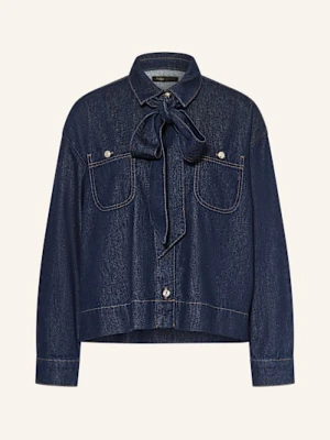 Maje Bluzka Jeansowa Ze Zdejmowaną Kokardą blau