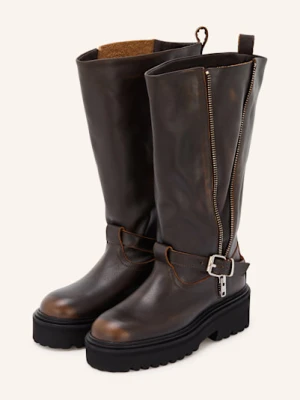 Maje Botki Na Platformie braun