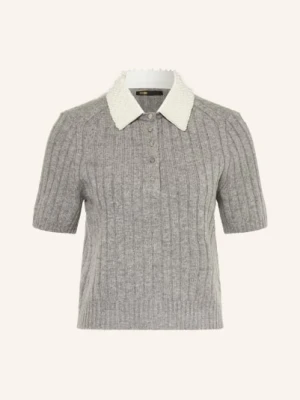 Maje Dzianinowa Bluzka Z Ozdobnymi Perełkami grau