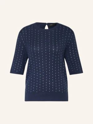 Maje Dzianinowa Koszulka Z Kamieniami Ozdobnymi blau