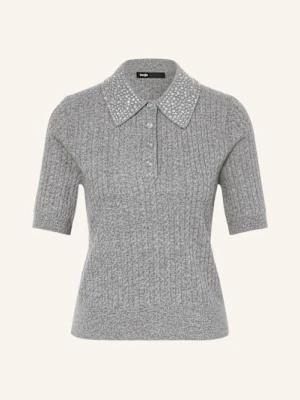 Maje Dzianinowa Koszulka Z Ozdobnymi Kamykami grau