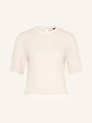 Maje Dzianinowa Koszulka Z Ozdobnymi Kamykami pink