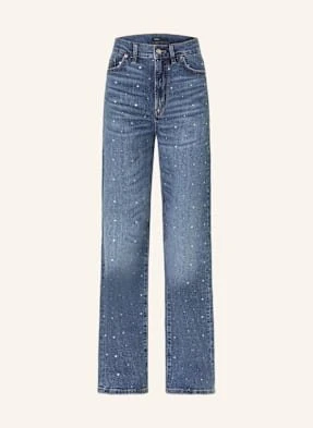 Maje Jeansy Wide Leg Z Ćwiekami blau