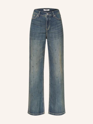 Maje Jeansy Wide Leg Z Ozdobnymi Kamieniami blau 0201 BLUE