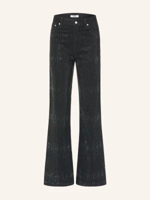 Maje Jeansy Wide Leg Z Ozdobnymi Kamyczkami schwarz 2517 BLACK