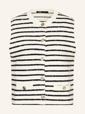 Maje Kamizelka Z Dzianiny, Z Cekinami weiss