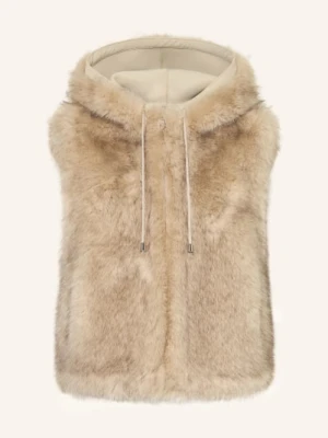 Maje Kamizelka Ze Sztucznego Futra beige