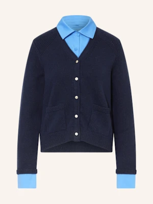 Maje Kardigan Z Mieszanki Materiałów blau