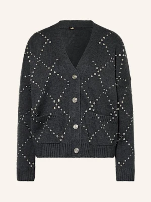 Maje Kardigan Z Ozdobnymi Kamykami grau