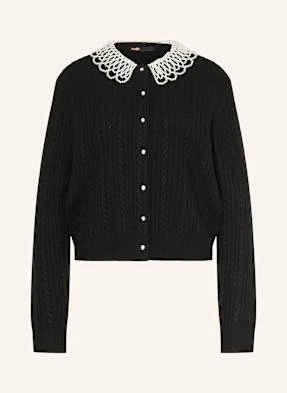 Maje Kardigan Z Ozdobnymi Perełkami schwarz