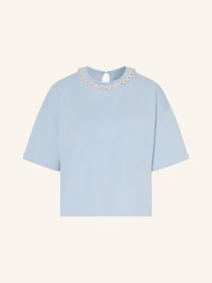 Maje Koszulka Z Kamieniami Ozdobnymi I Koralikami blau