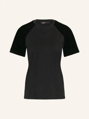 Maje Koszulka Z Mieszanki Materiałów schwarz