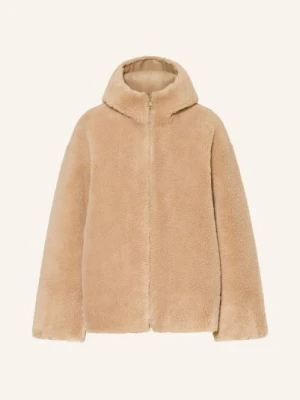Maje Kurtka Z Futerkiem Teddy, Dwustronna beige