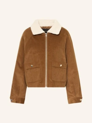 Maje Kurtka Z Sztruksu Belle Z Futerkiem Teddy braun