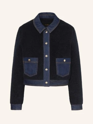 Maje Kurtka Z Sztucznego Futra Z Mieszanką Materiałów blau